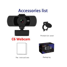 Load image into Gallery viewer, 2K Computer PC WebCamera with Microphone for Live Broadcast Video