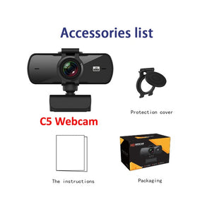 2K Computer PC WebCamera with Microphone for Live Broadcast Video