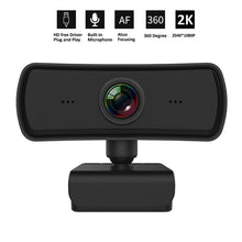 Load image into Gallery viewer, 2K Full HD 1080P WebCamera With Microphone Privacy Cover
